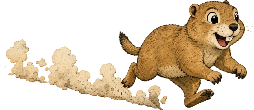 Prairie dog mascot running